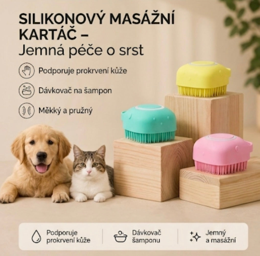Silikonový masážní kartáč